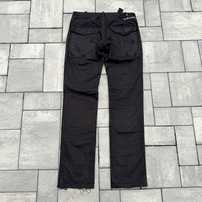 FW08 Rick Owens Black Waxed Double Layer Aircut Denim