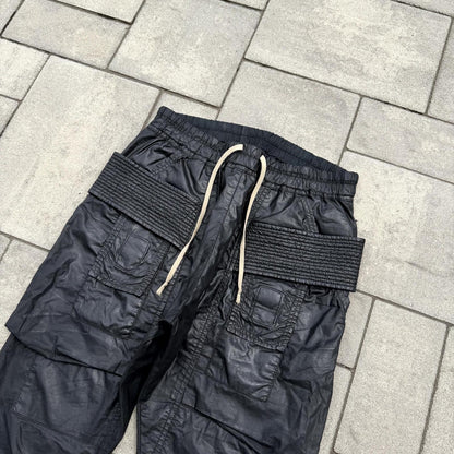 FW12 Rick Owens Black Waxed Creatch Cargos