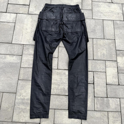 FW12 Rick Owens Black Waxed Creatch Cargos