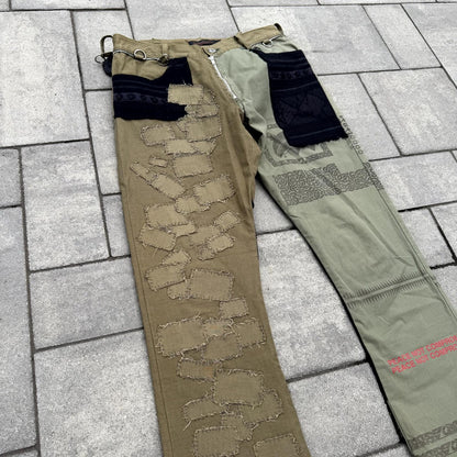 SS03 Undercover Scab Brown Peace Not Compromise Flare Pants