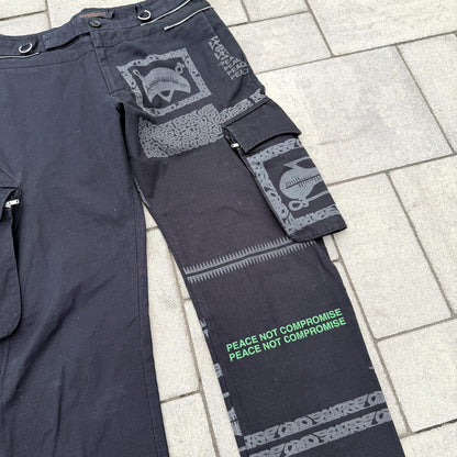 SS03 Undercover Scab Peace Not Compromise Cargo Pants