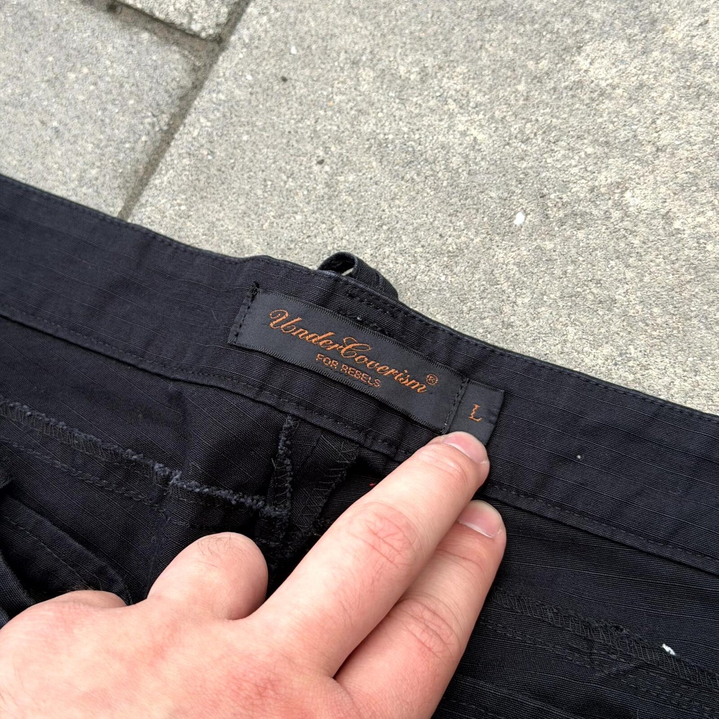 SS03 Undercover Scab Peace Not Compromise Cargo Pants