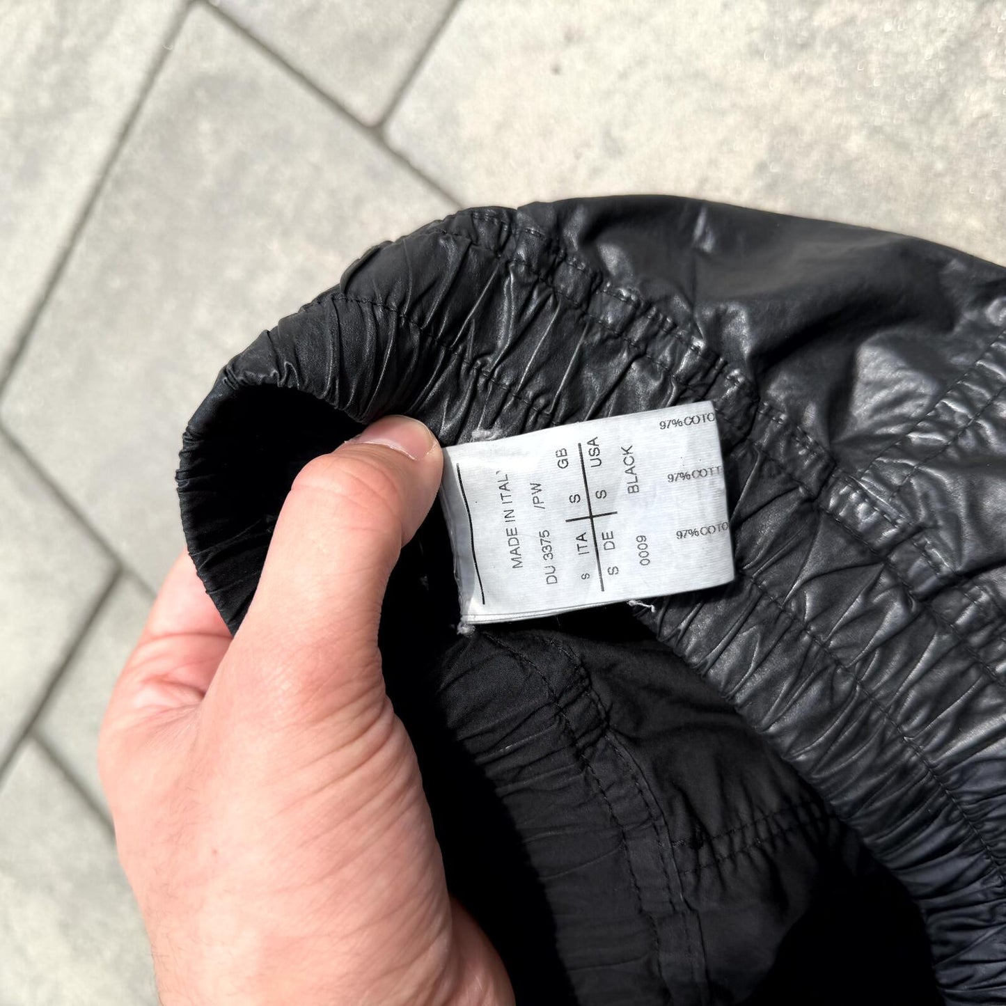 FW12 Rick Owens Black Waxed Creatch Cargos