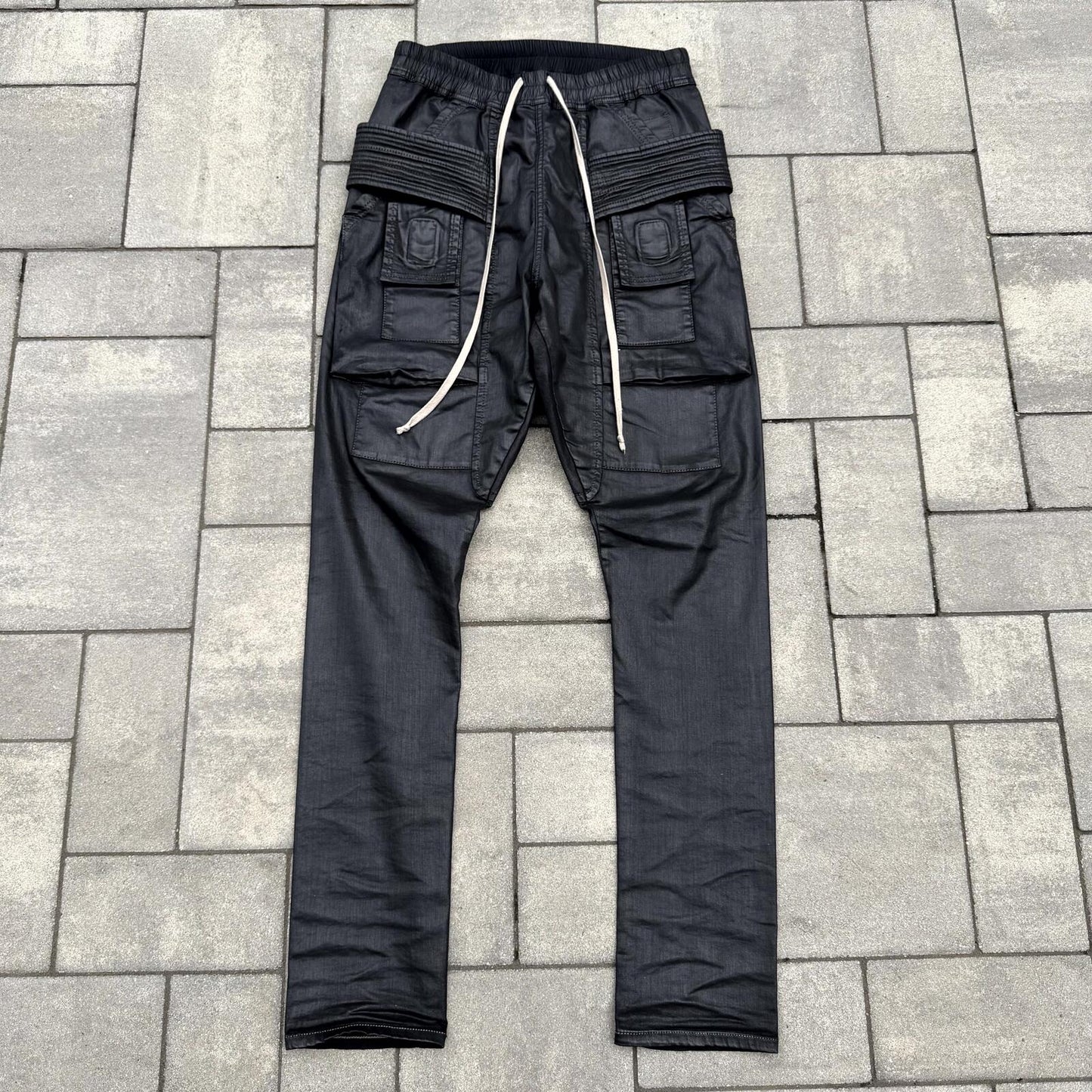 SS19 Rick Owens Black Wax Creatch Cargos
