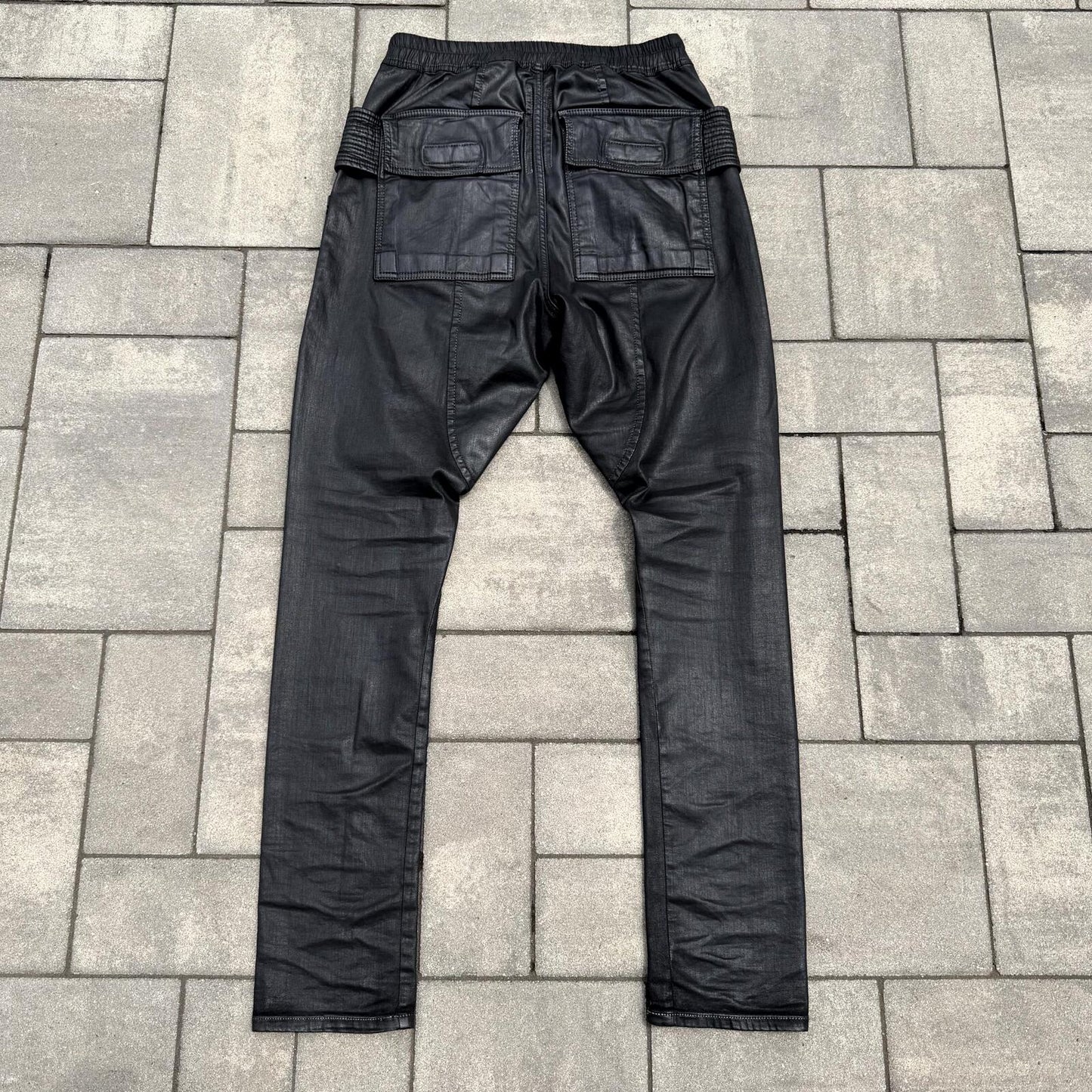 SS19 Rick Owens Black Wax Creatch Cargos