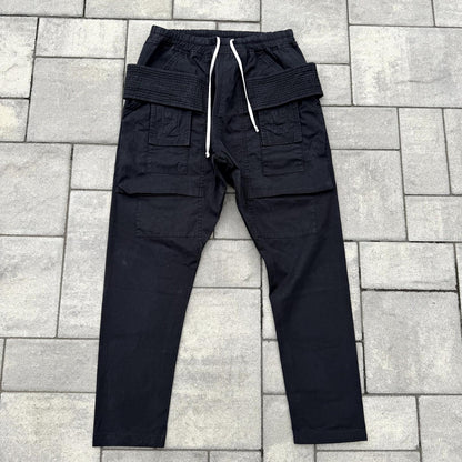FW15 Rick Owens Black Nylon Creatch Cargos