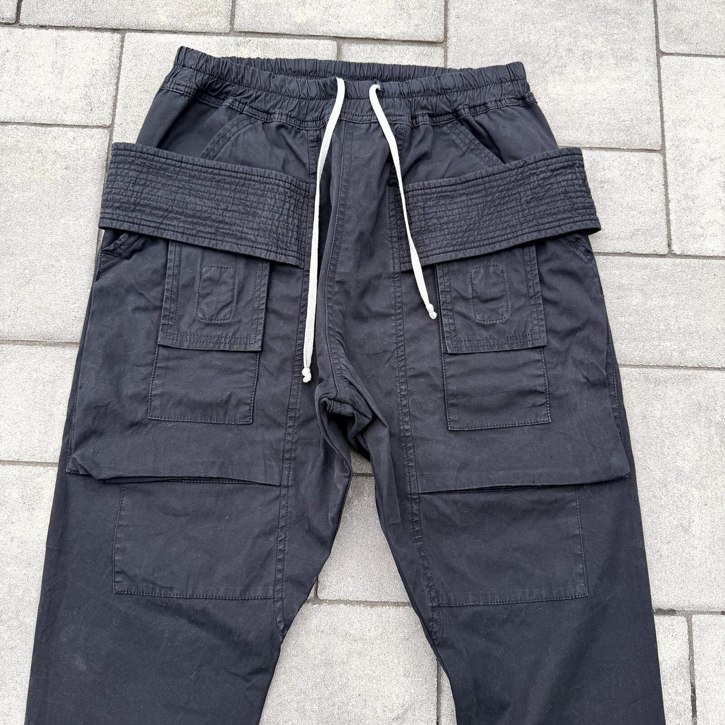 FW15 Rick Owens Black Nylon Creatch Cargos
