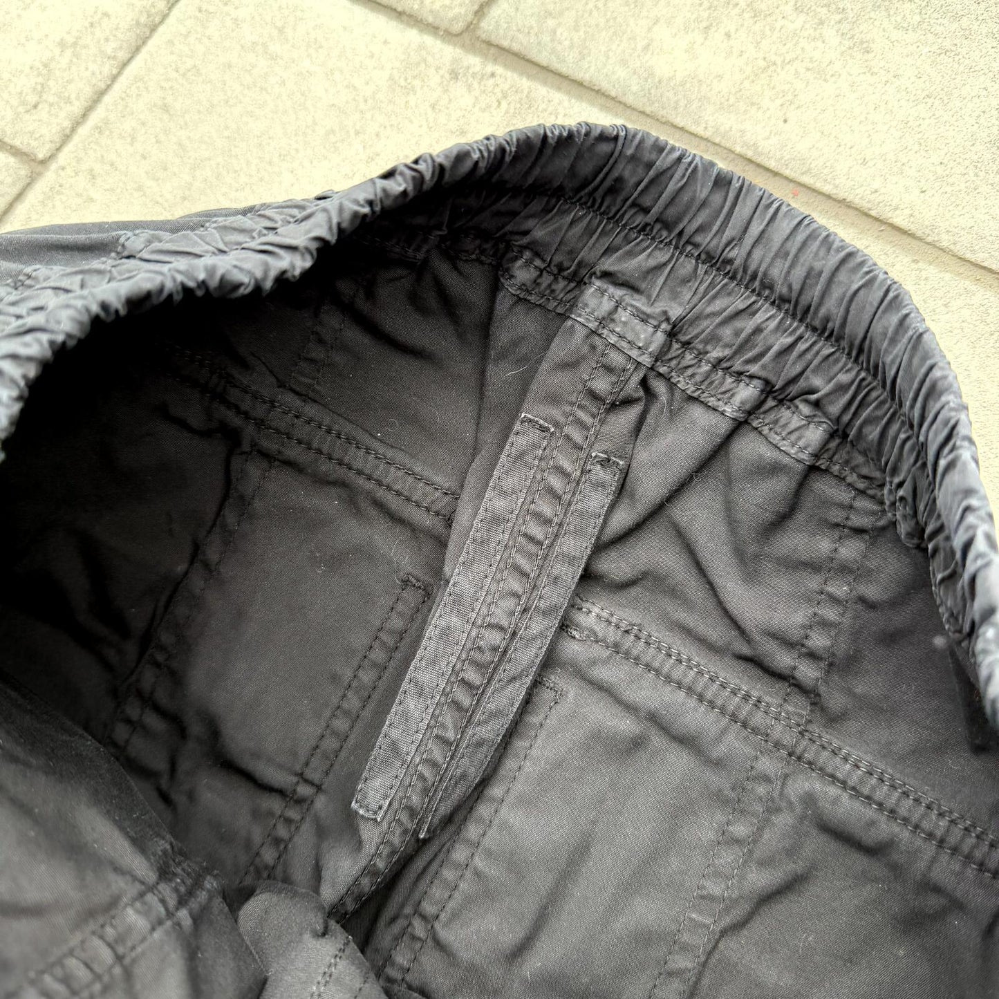 FW15 Rick Owens Black Nylon Creatch Cargos