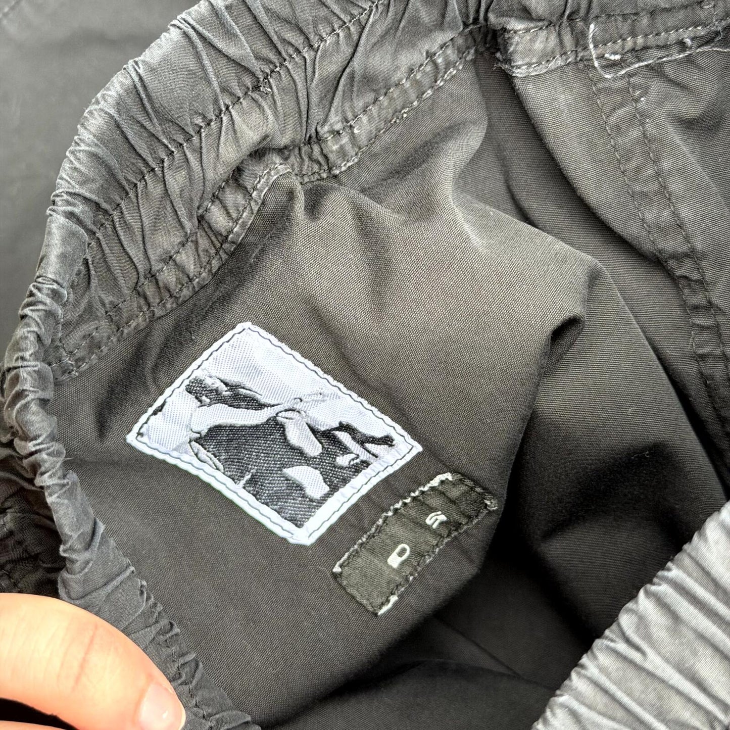 FW15 Rick Owens Black Nylon Creatch Cargos