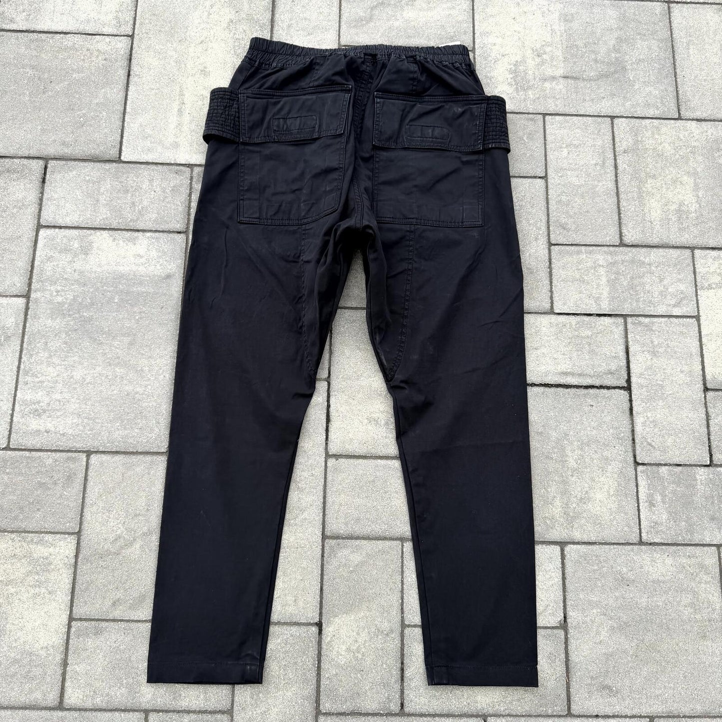 FW15 Rick Owens Black Nylon Creatch Cargos