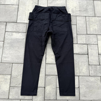 FW15 Rick Owens Black Nylon Creatch Cargos