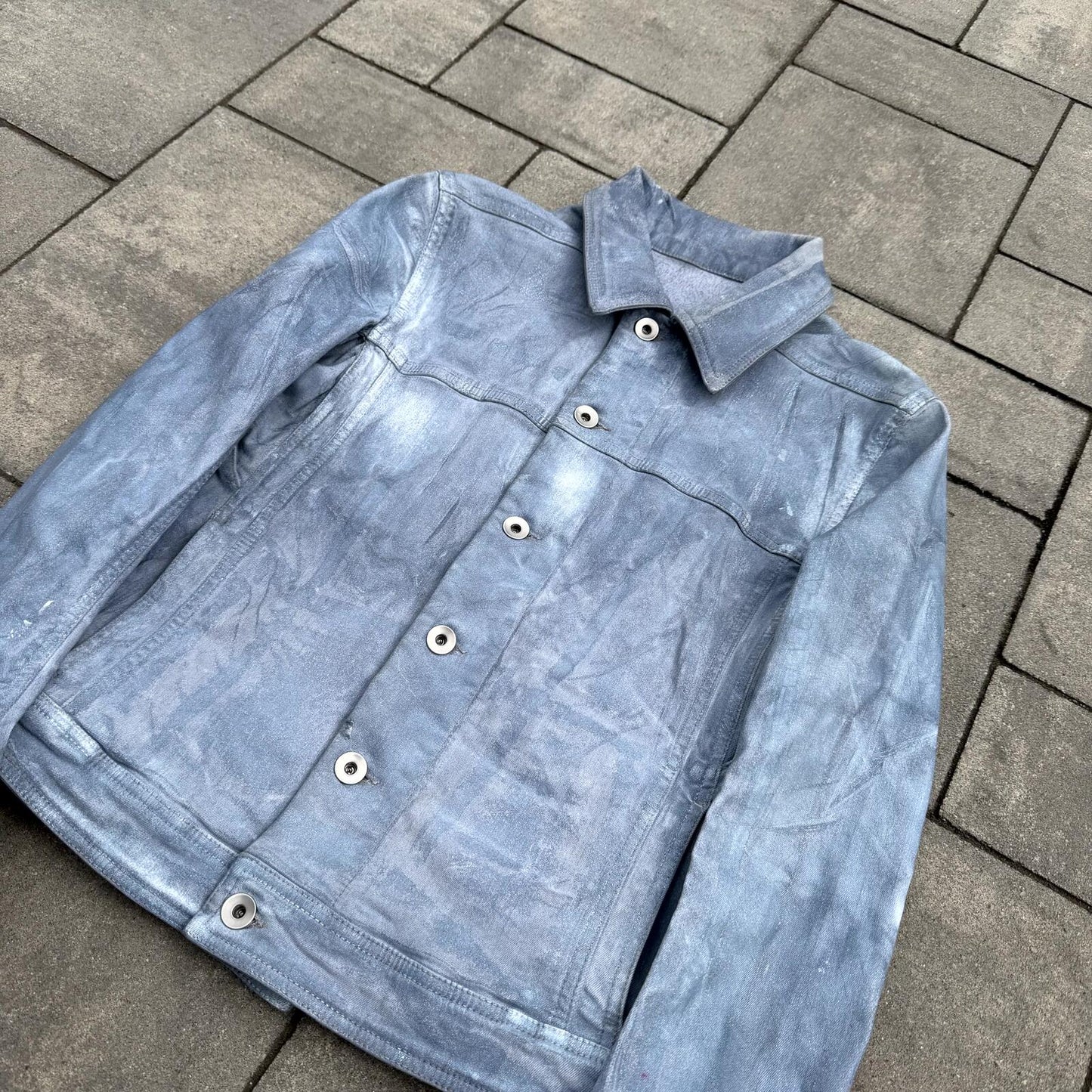 SS20 Rick Owens White Wax Worker Jacket