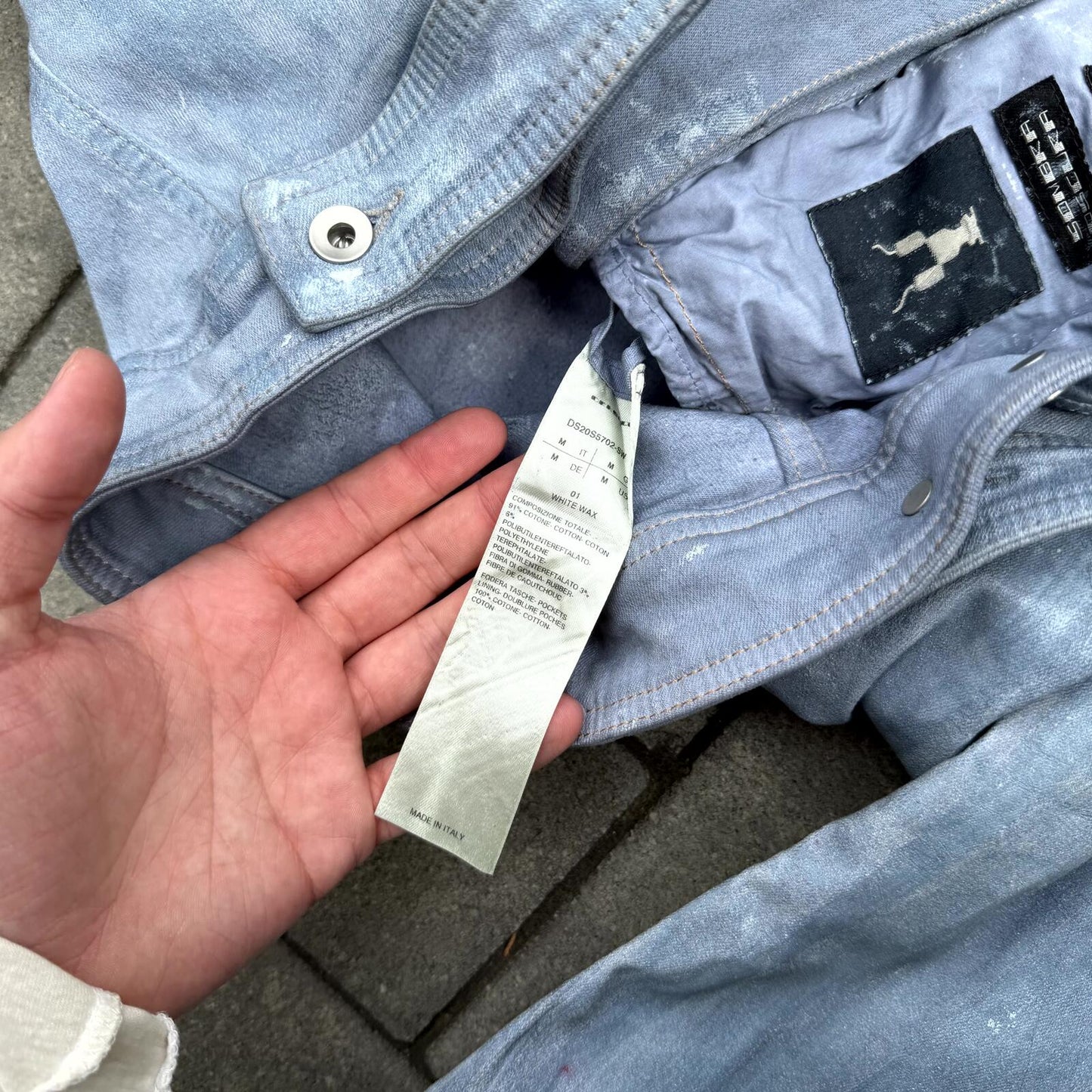 SS20 Rick Owens White Wax Worker Jacket