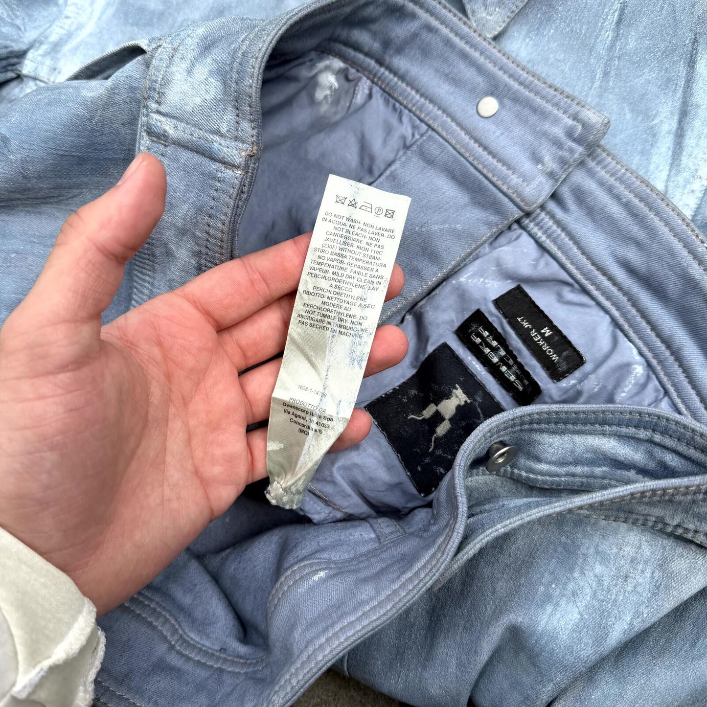 SS20 Rick Owens White Wax Worker Jacket