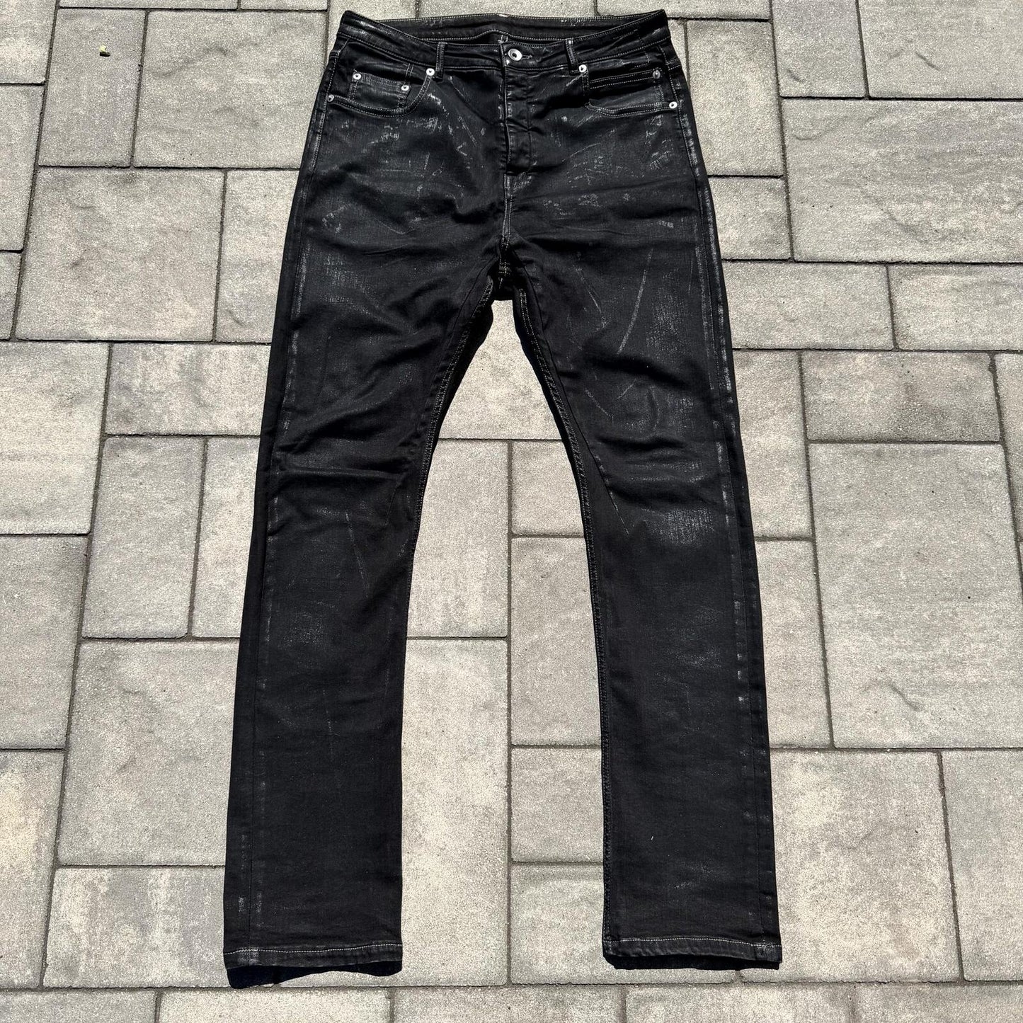 Rick Owens Foil Waxed Detroit Denim