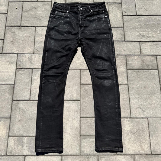 Rick Owens Foil Waxed Detroit Denim