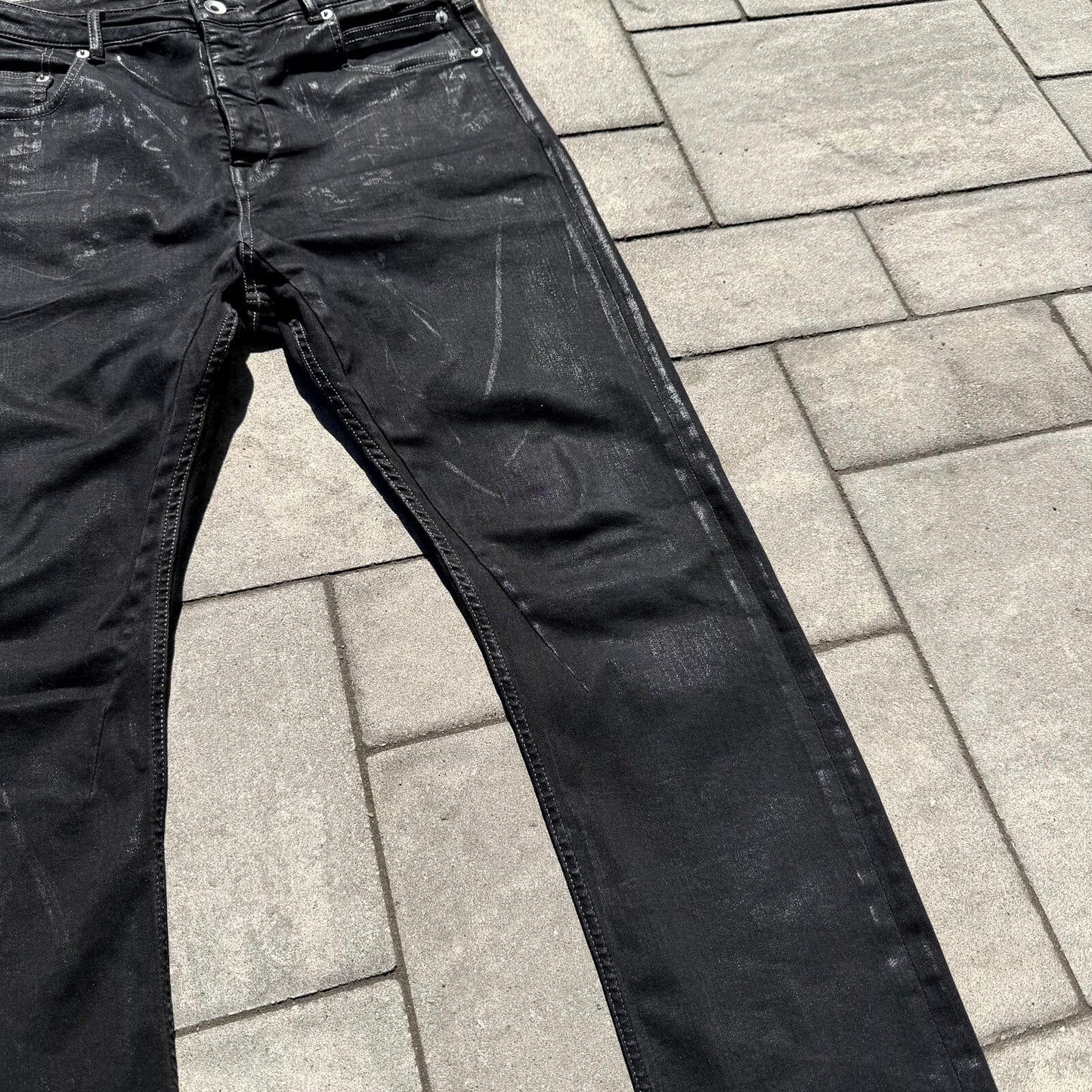 Rick Owens Foil Waxed Detroit Denim