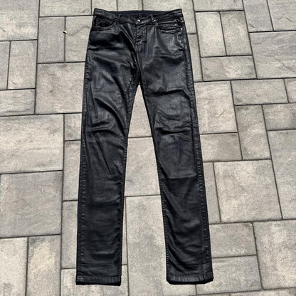 FW13 Rick Owens Black Waxed Berlin Cut Denim