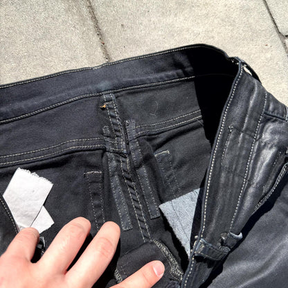 FW13 Rick Owens Black Waxed Berlin Cut Denim