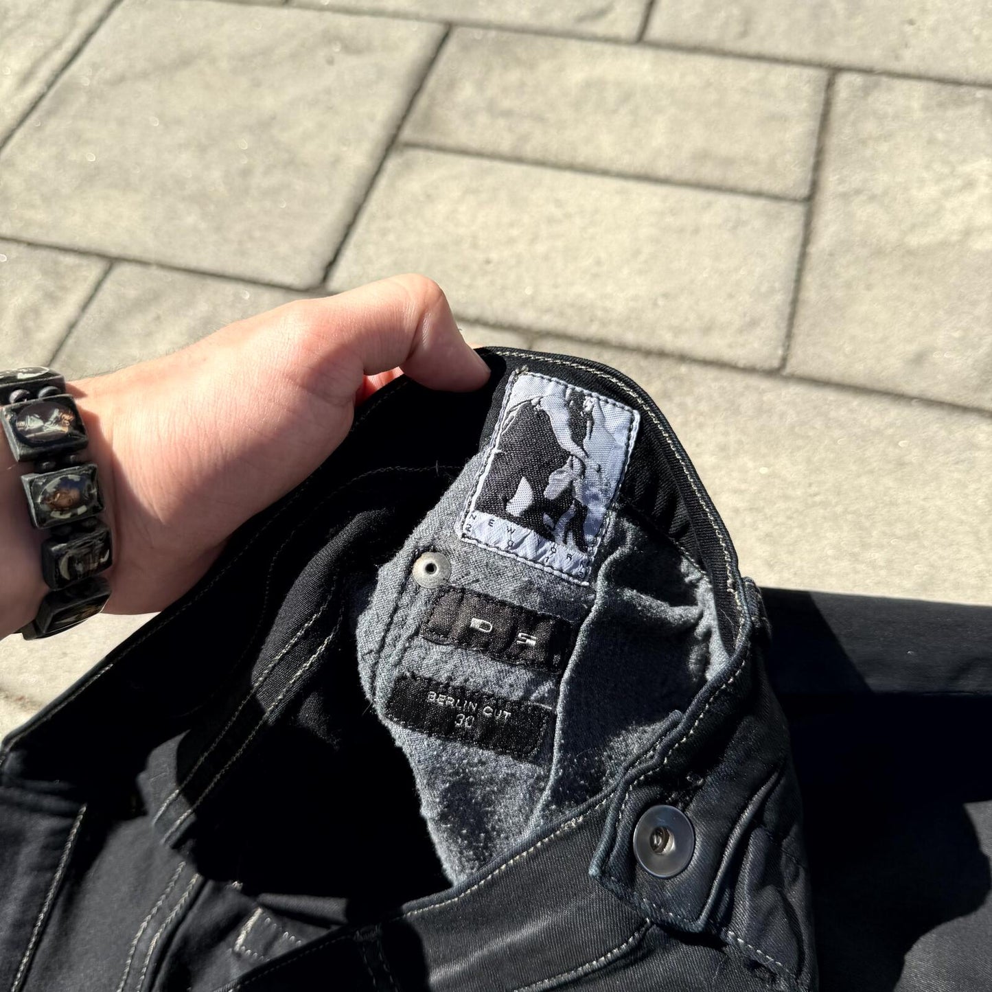 FW13 Rick Owens Black Waxed Berlin Cut Denim