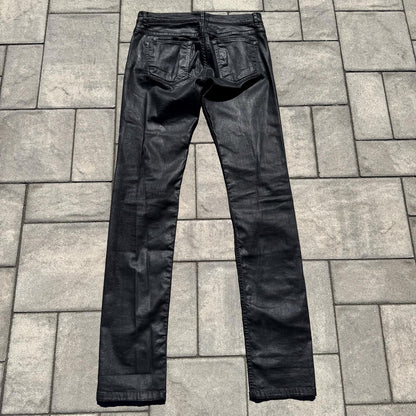 FW13 Rick Owens Black Waxed Berlin Cut Denim