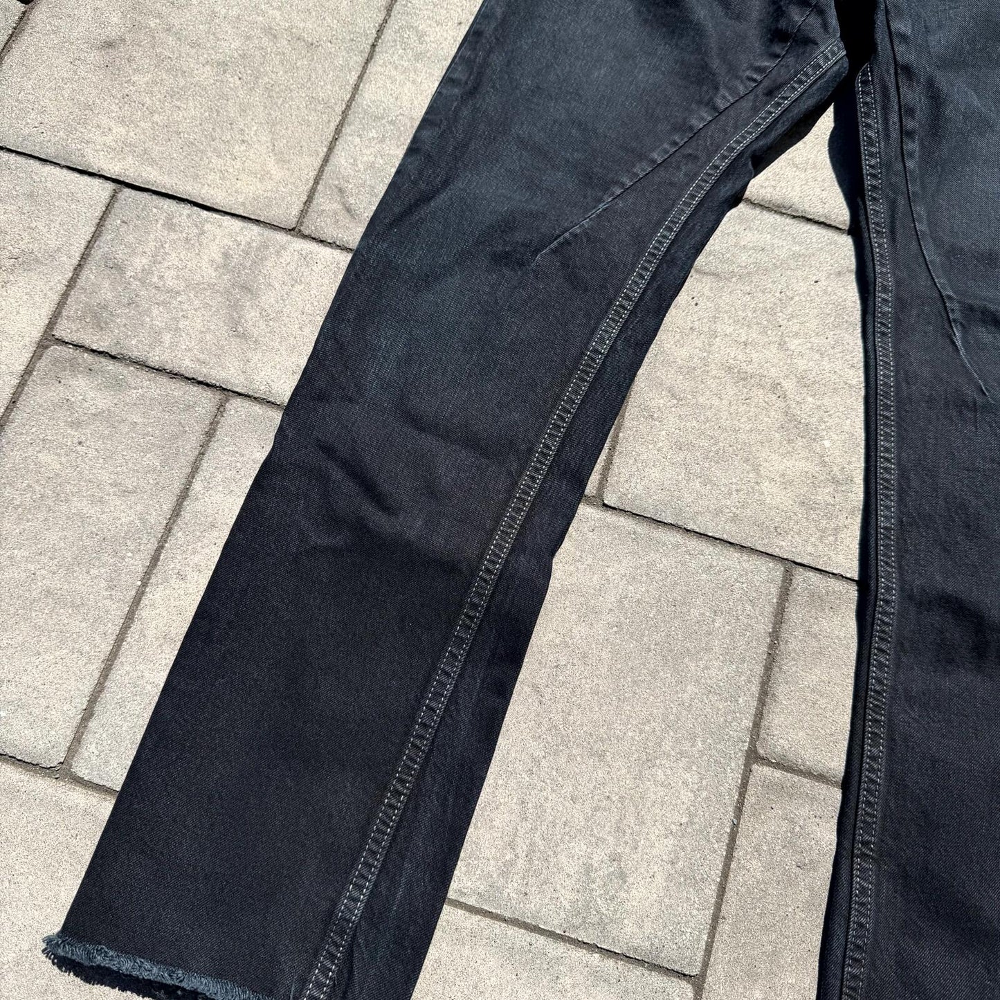 FW16 Rick Owens Black Matte Torrence Cut Denim