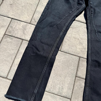 FW16 Rick Owens Black Matte Torrence Cut Denim