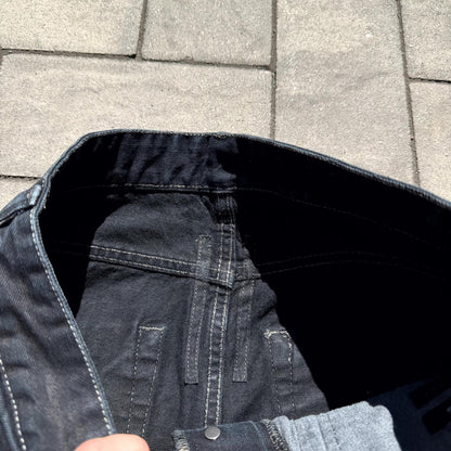 FW16 Rick Owens Black Matte Torrence Cut Denim