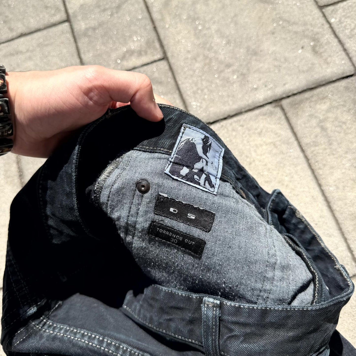 FW16 Rick Owens Black Matte Torrence Cut Denim