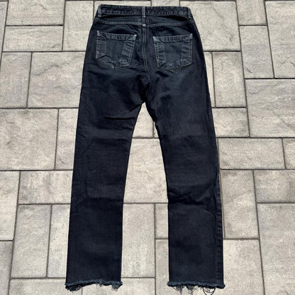 FW16 Rick Owens Black Matte Torrence Cut Denim