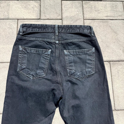 FW16 Rick Owens Black Matte Torrence Cut Denim