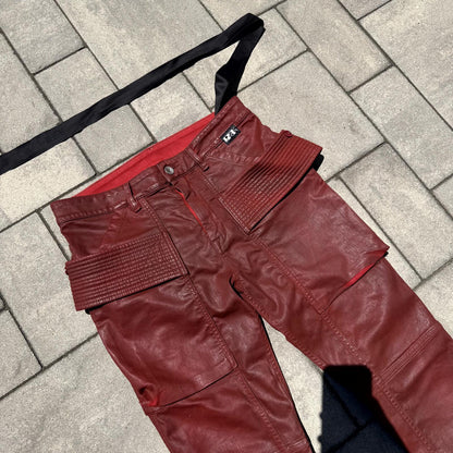 SS21 Rick Owens Cherry Waxed Easy Creatch Cargos