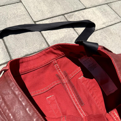 SS21 Rick Owens Cherry Waxed Easy Creatch Cargos