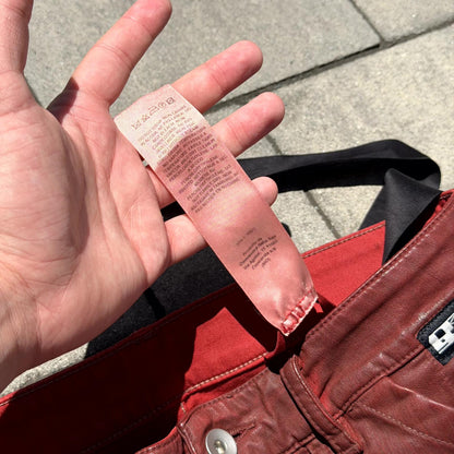 SS21 Rick Owens Cherry Waxed Easy Creatch Cargos