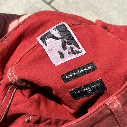 SS21 Rick Owens Cherry Waxed Easy Creatch Cargos