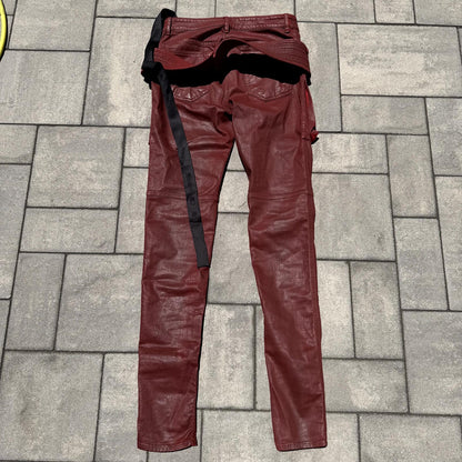 SS21 Rick Owens Cherry Waxed Easy Creatch Cargos