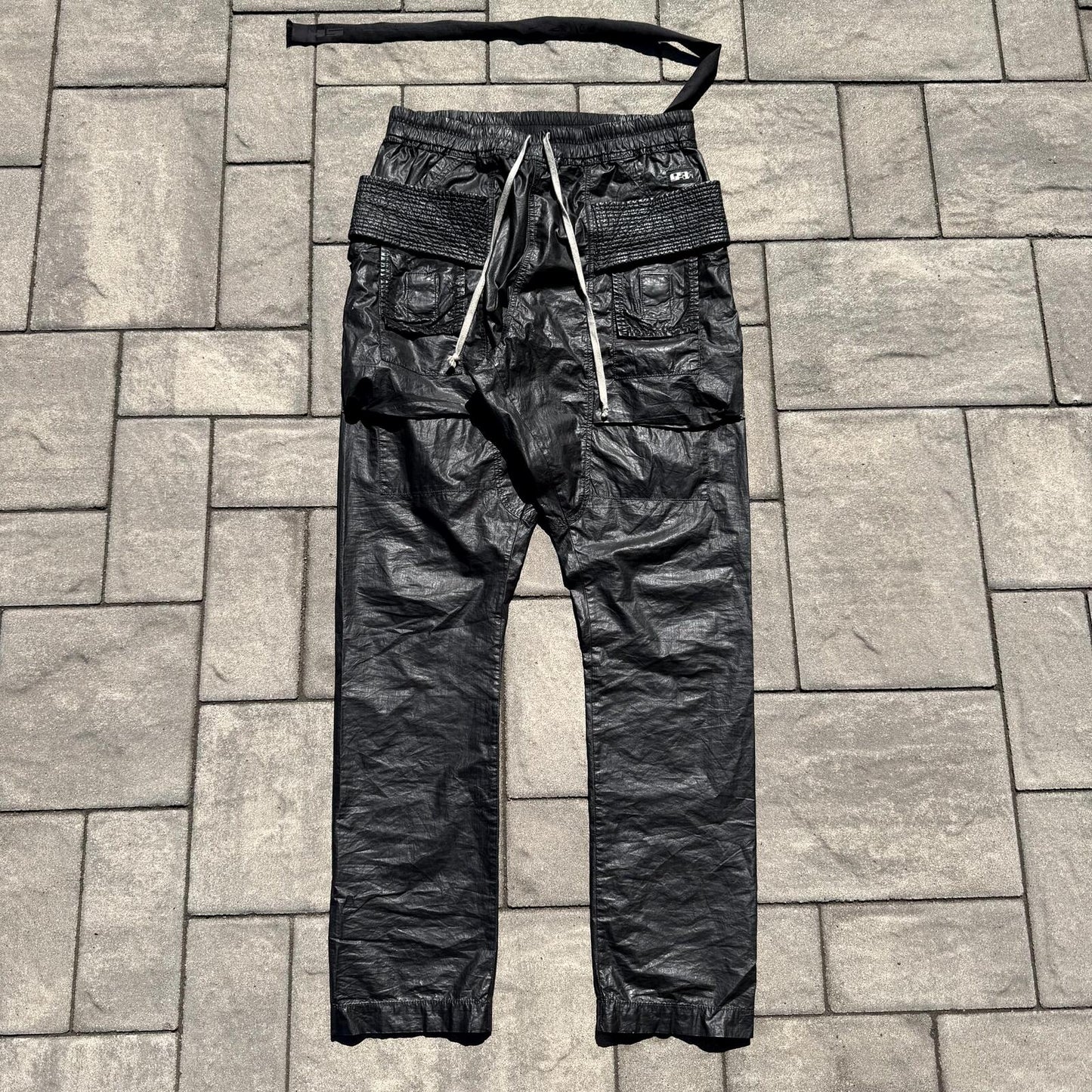SS21 Rick Owens Black Wax Creatch Cargos