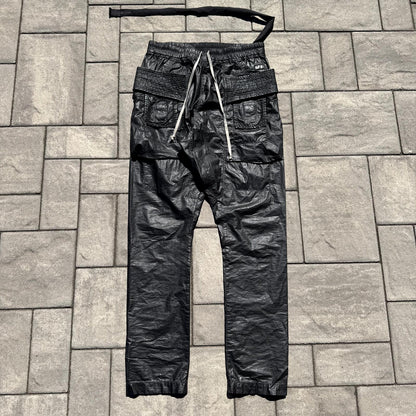 SS21 Rick Owens Black Wax Creatch Cargos