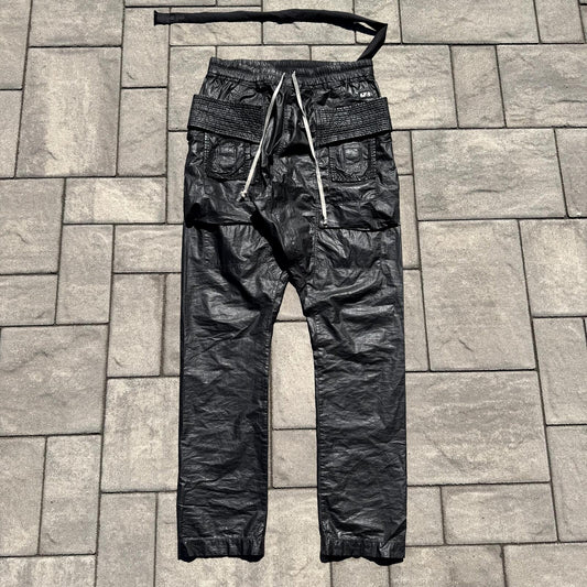 SS21 Rick Owens Black Wax Creatch Cargos