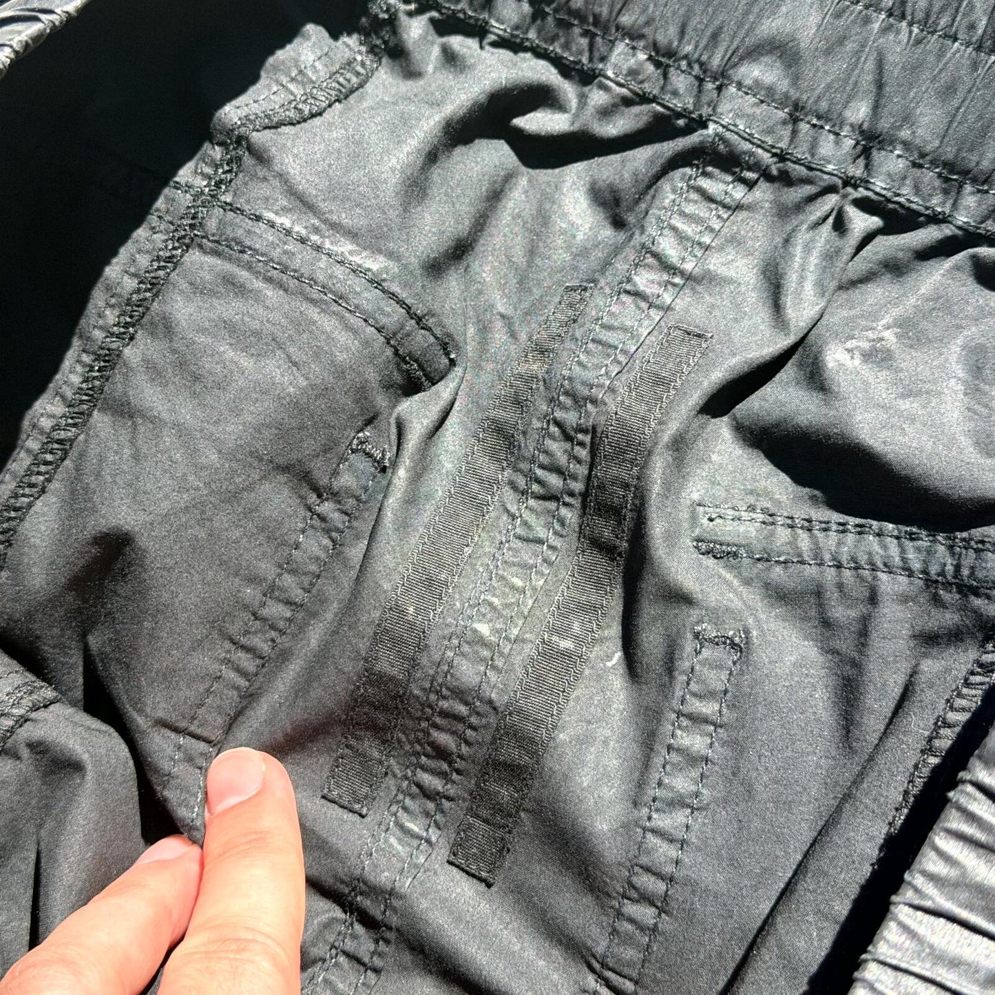 SS21 Rick Owens Black Wax Creatch Cargos