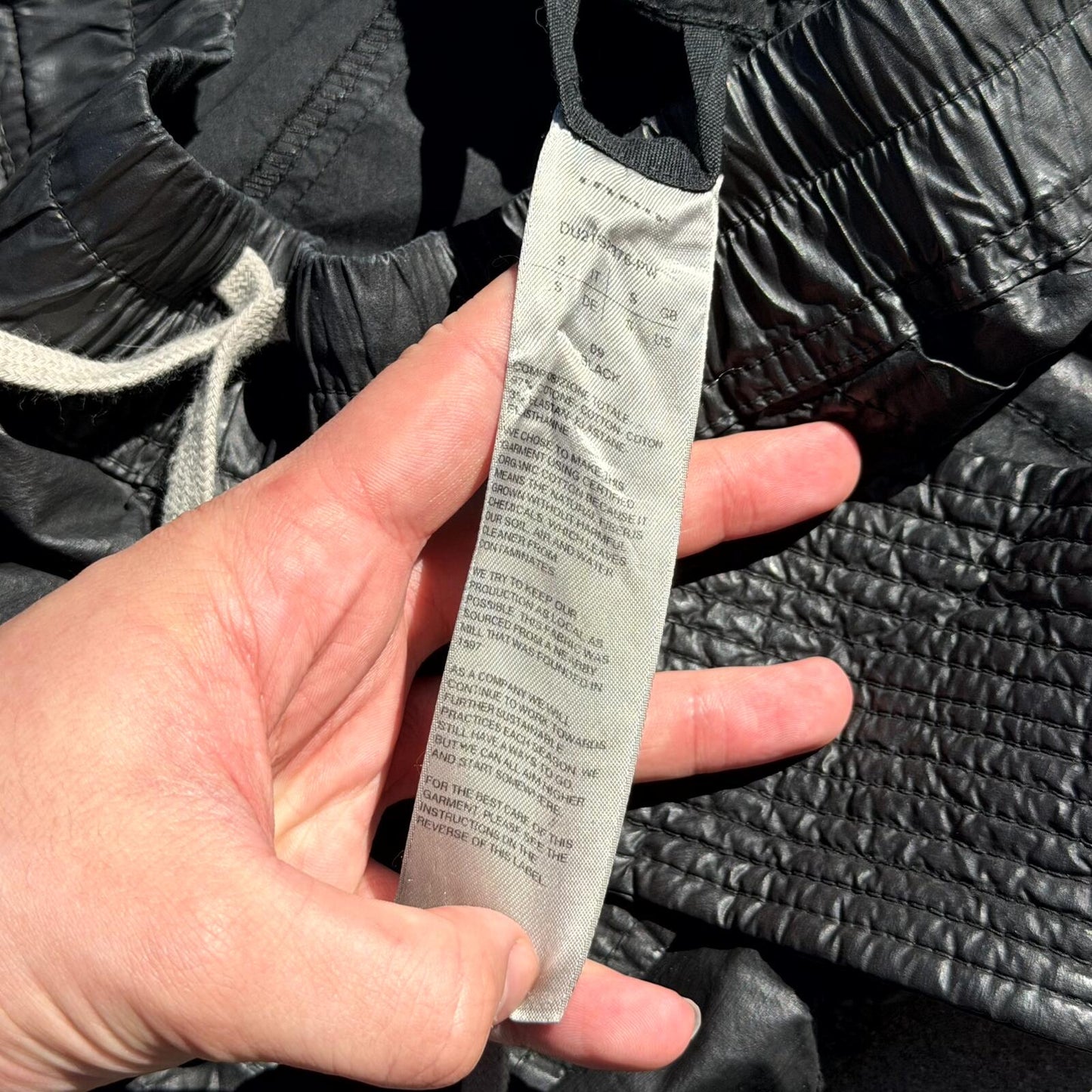 SS21 Rick Owens Black Wax Creatch Cargos