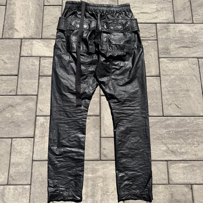 SS21 Rick Owens Black Wax Creatch Cargos