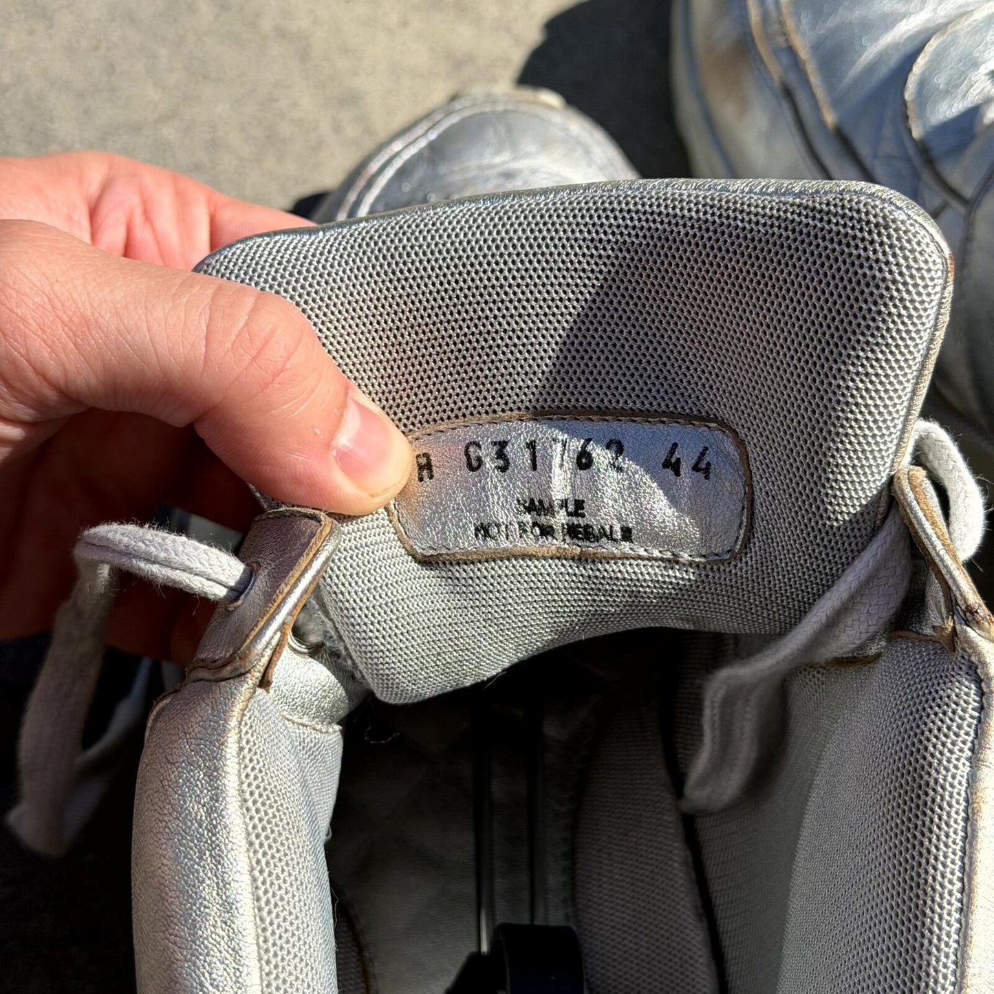Chanel Sample Silver Mid Top Sneakers