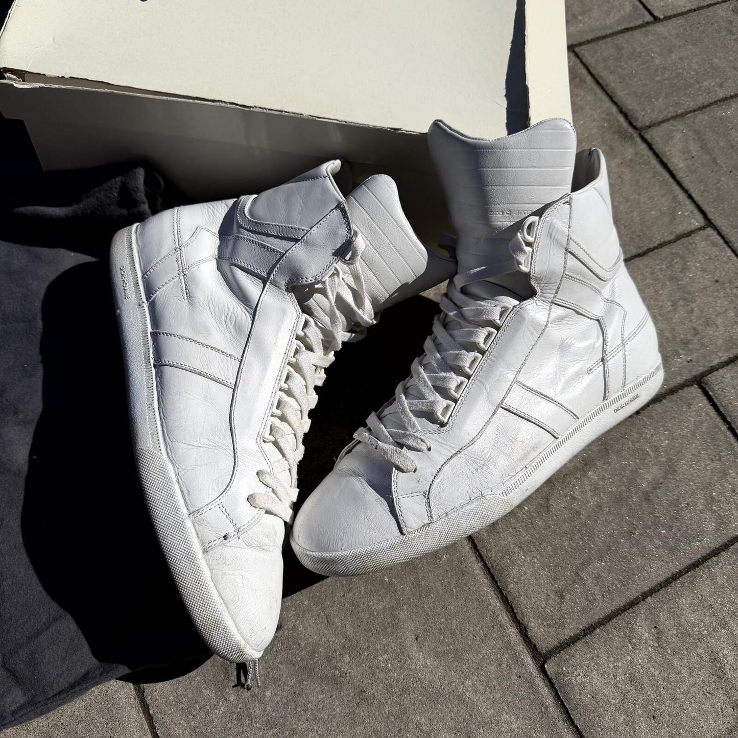 SS04 Dior Homme White Strip Sneakers
