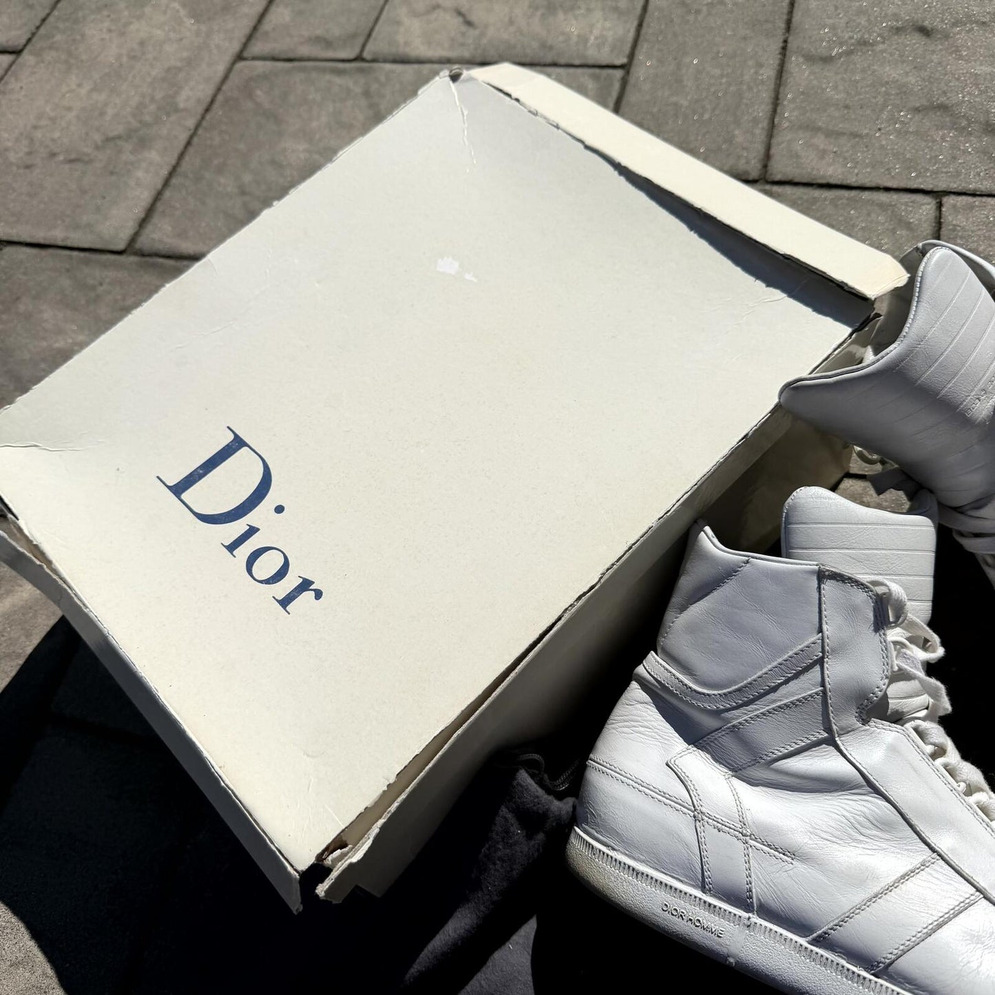 SS04 Dior Homme White Strip Sneakers