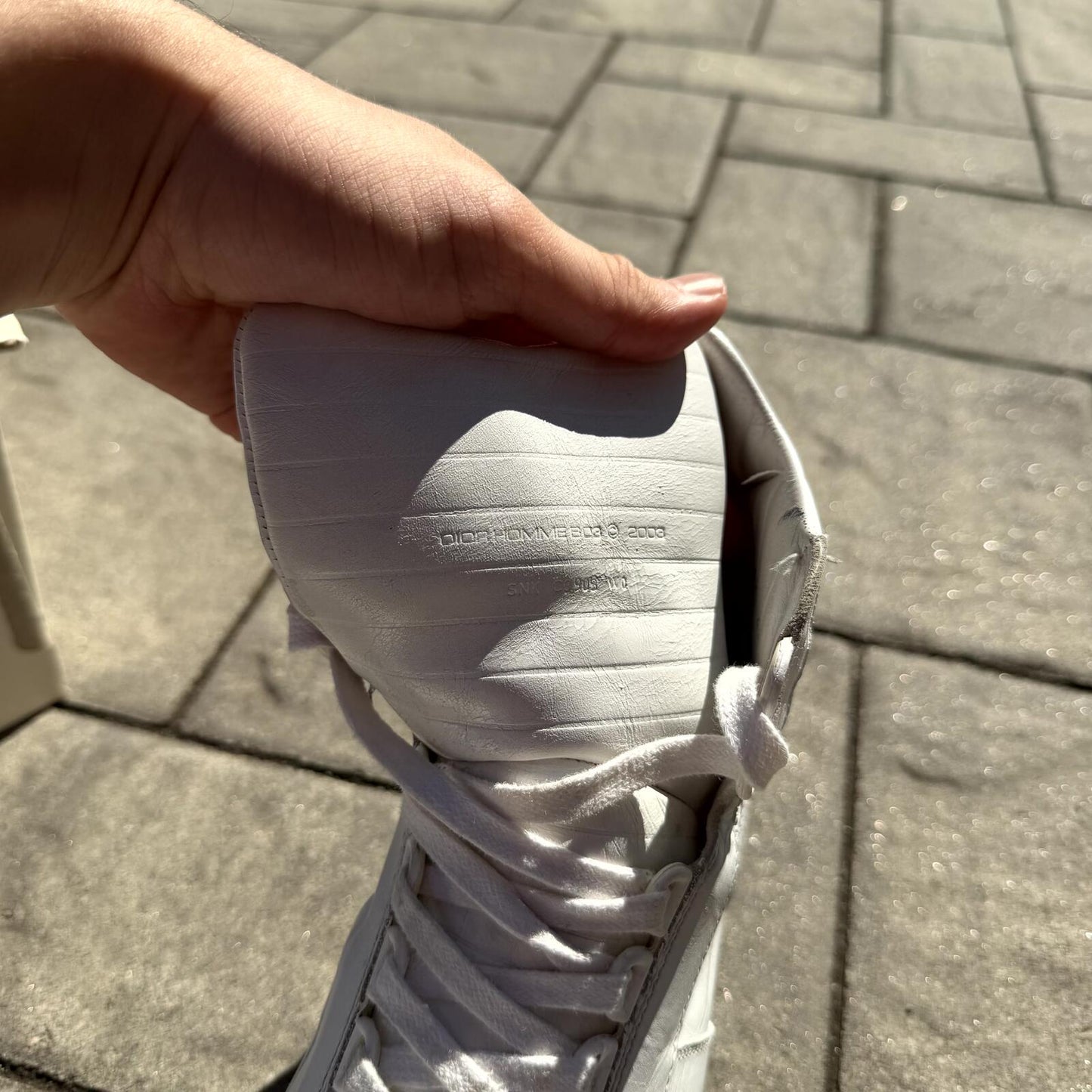 SS04 Dior Homme White Strip Sneakers