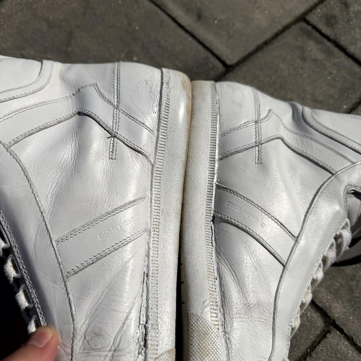 SS04 Dior Homme White Strip Sneakers