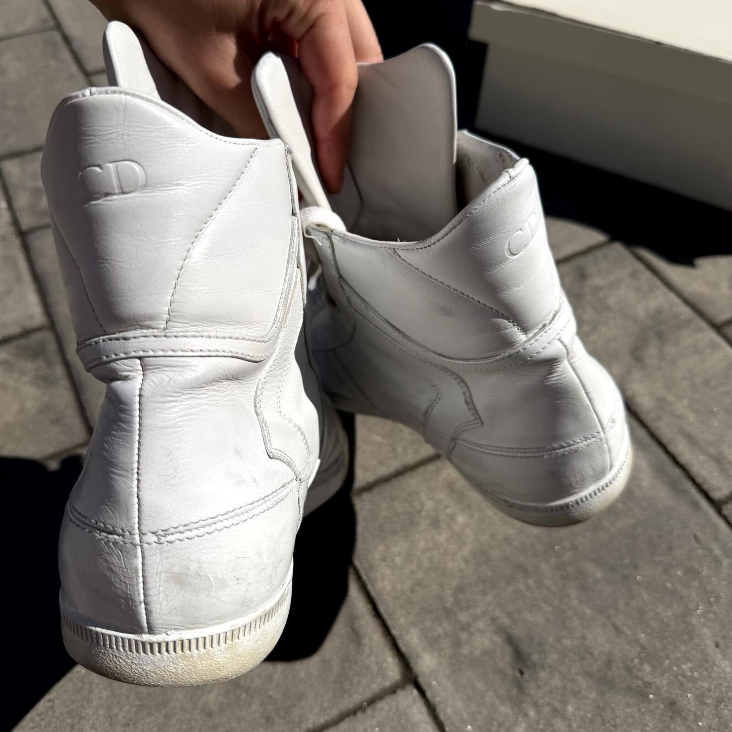 SS04 Dior Homme White Strip Sneakers