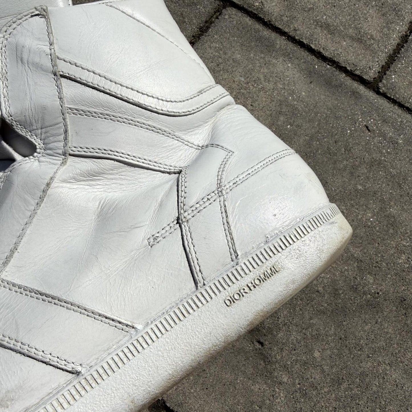 SS04 Dior Homme White Strip Sneakers