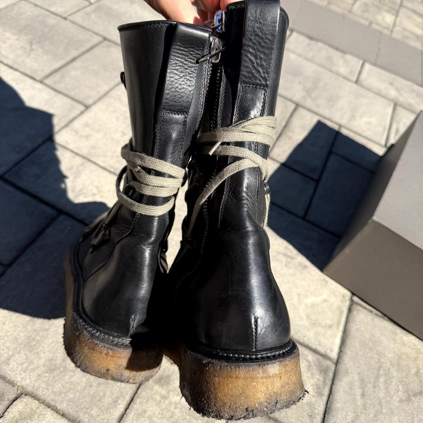 FW17 Rick Owens Megalace Creeper Boots